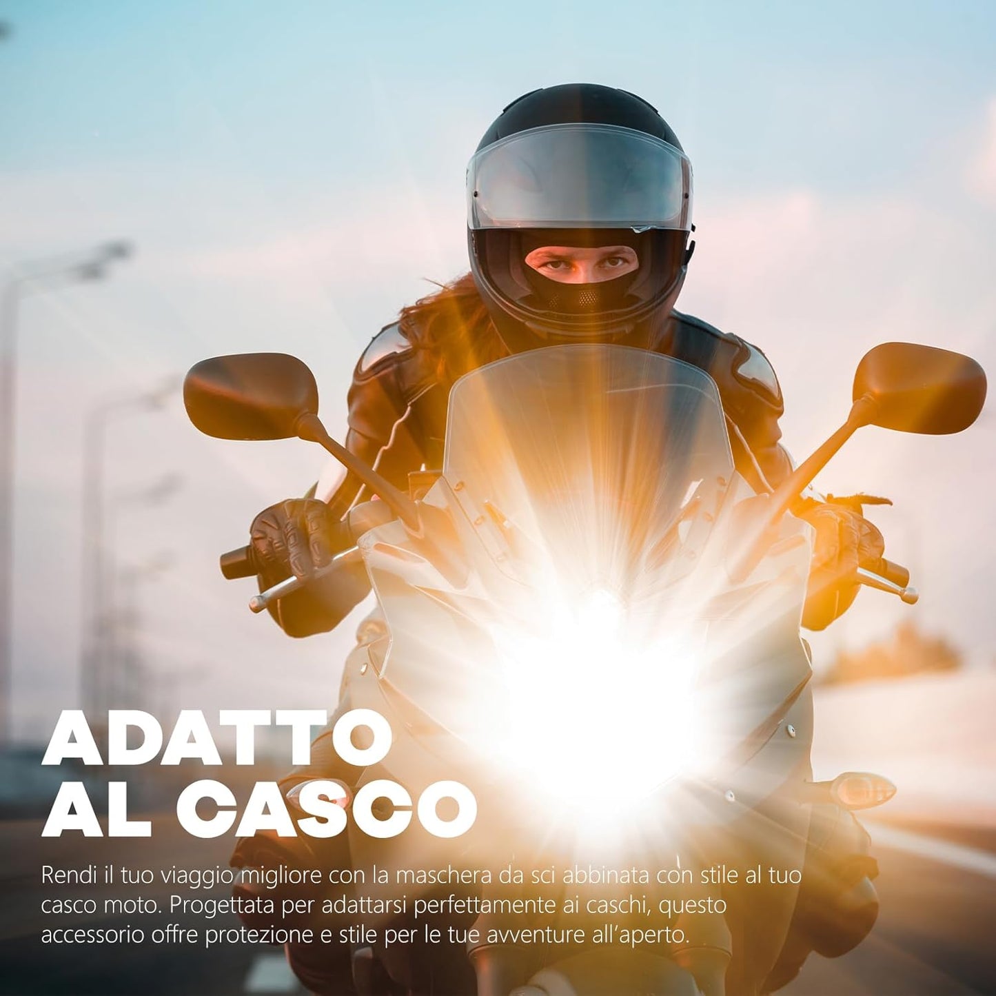 Passamontagna Moto, Maschera Da Sci Con Protettore UV, Balaclava per Uomo/Donna
