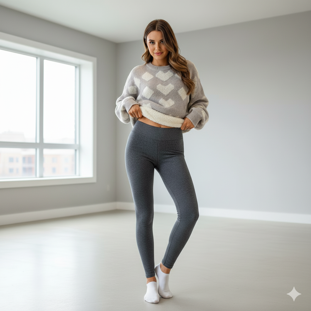 Pantaloni Termici Invernali Da Donna Pantaloni a Vita Alta Con Controllo Della Pancia Leggings Da Yoga Da Donna per Esercizi in Palestra Allenamento Da Corsa a Casa