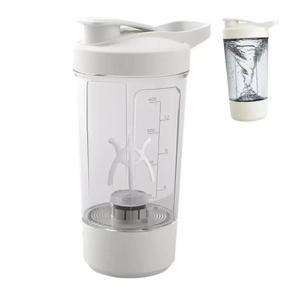 TORNADO F5 PRO MIXER: Shaker Elettrico con Agitazione Automatica e Ricarica USB. Perfetto per Proteine e Milkshake. Bottiglia Graduata da 450 ml (15 Oz), Materiale Certificato (Senza BPA).