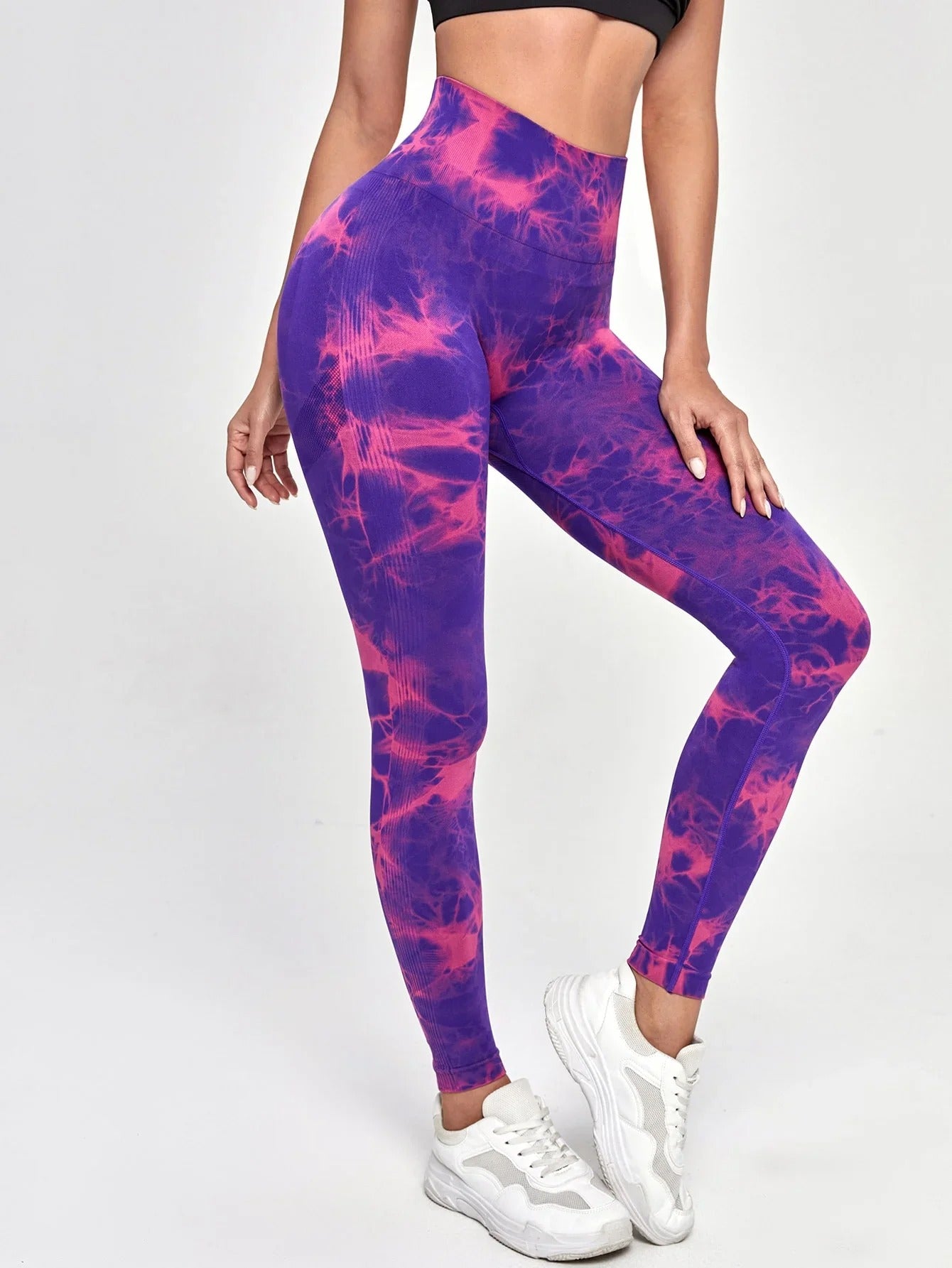 Leggings Sportivi Donna ZenFit a Vita Alta con Effetto Push-Up - Tie Dye Seamless