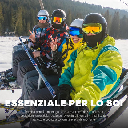 Passamontagna Moto, Maschera Da Sci Con Protettore UV, Balaclava per Uomo/Donna
