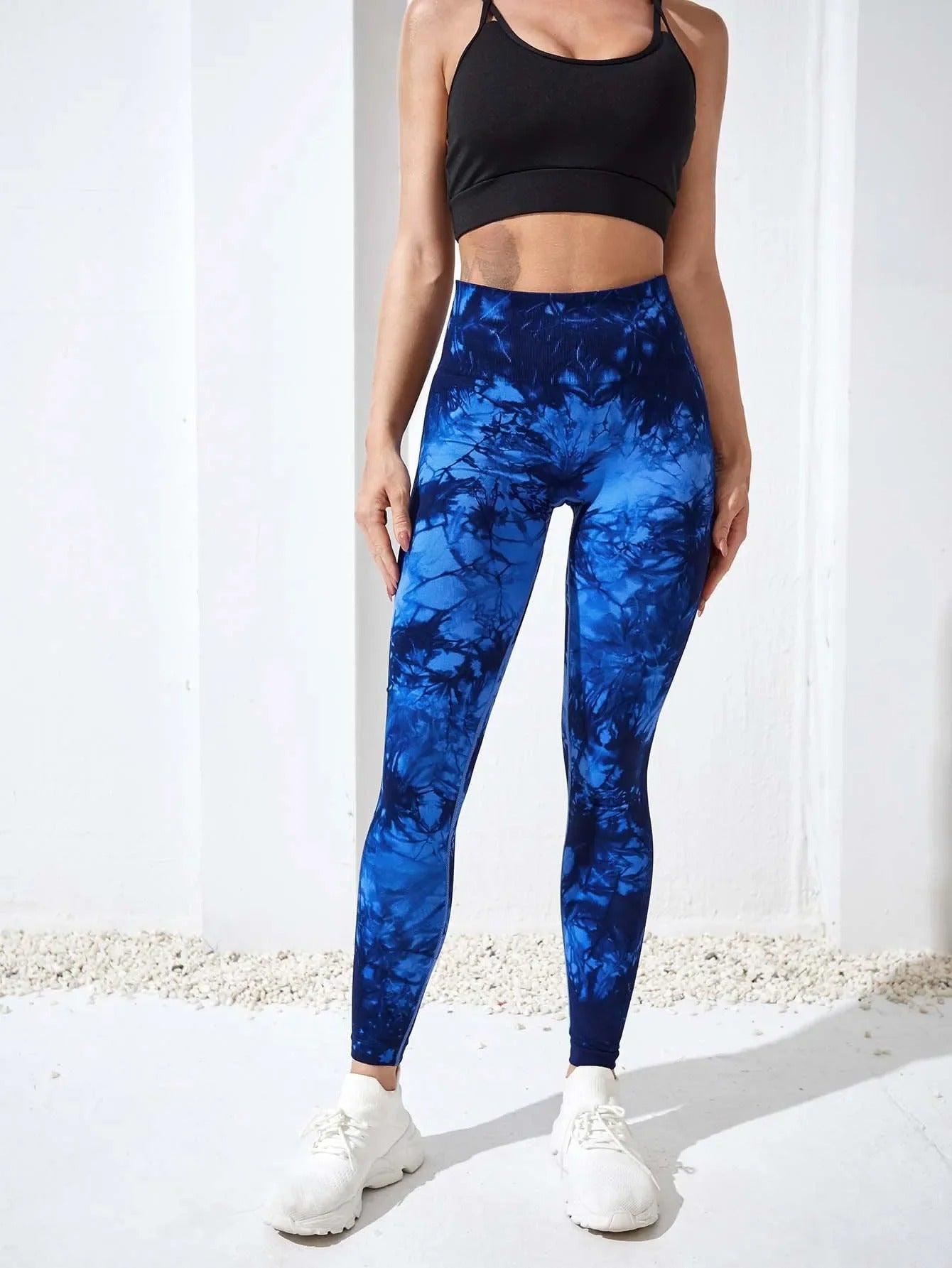 Leggings Sportivi Donna ZenFit a Vita Alta con Effetto Push-Up - Tie Dye Seamless